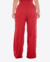 Calça Pantalona Feminina Canelada Com Bolso, Cordão e Elástico na Cintura