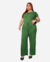 Imagem do Conjunto Feminino Plus Size com Blusa Gola Redonda Manga Curta e Calça Cintura Alta Pantalona Tecido Canelado - Aerolook