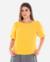 Imagem do Blusa Feminina Manga Balonê Gola U com Abertura em Gota nas Costas