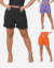 Kit 03 Shorts Feminino de Linho com Bolso Cintura Alta Alfaiataria Barra Italiana com Botão