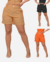 Imagem do Kit 03 Shorts Feminino de Linho com Bolso Cintura Alta Alfaiataria Barra Italiana com Botão