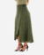 Imagem do Saia Feminina Envelope Casual Lisa Transpassada Godê Longa Midi Amarração Lateral Babado