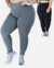 Kit 2 Legging Plus Size Flanelada Grossa Leg Cintura Suplex Alta Zero Transparência G1 G2 G3 G4 G5