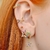 Brinco Argola com Pingente Estrela com zircônias coloridas Folheado a ouro 18K - comprar online