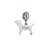 Berloque Cachorro Love em Prata Inox