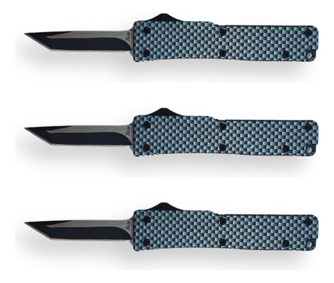 Kit 3 Mini Canivete Automático Frontal Segurança Bolsa Pesca