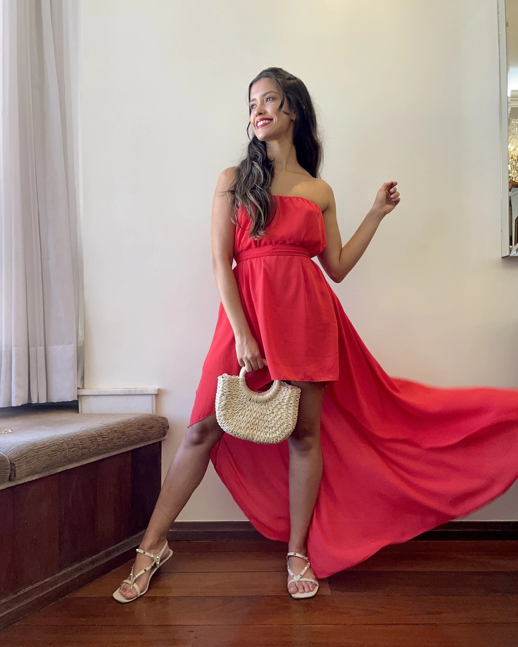 Vestido macaquinho vermelho