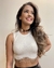 Cropped com bordado em pedraria e strass - comprar online