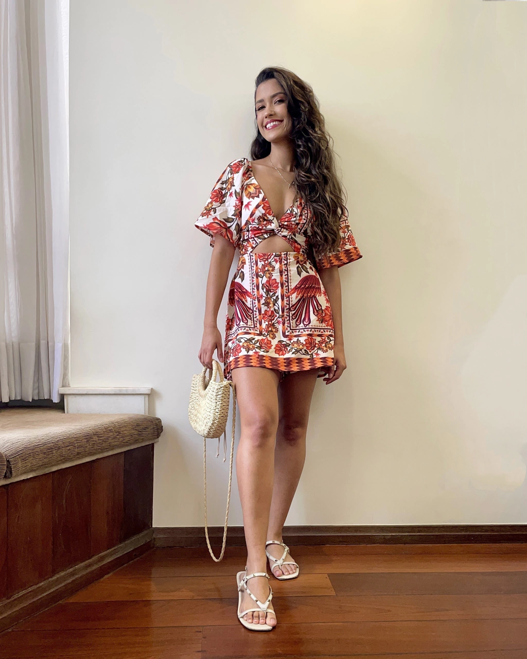 Vestido macaquinho estampado