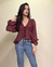 Bata boho chic com amarração frontal - Vinho - comprar online