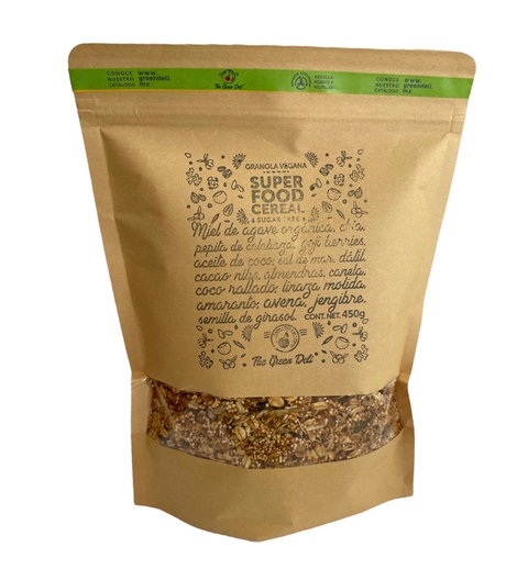 SUPER FOOD CEREAL VEGAN GRANOLA 450 GR GREEN DELI