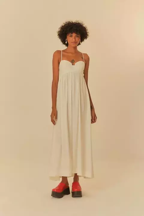 Vestido pregas longo