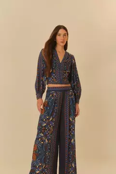 Calça estampada lenço magia tropical