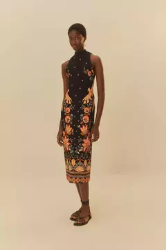 Vestido midi estampado bella