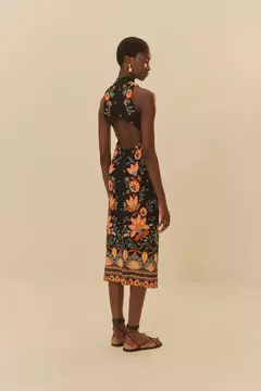 Vestido midi estampado bella na internet