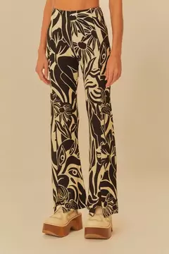 Calça flare estampada delicadeza surreal - comprar online