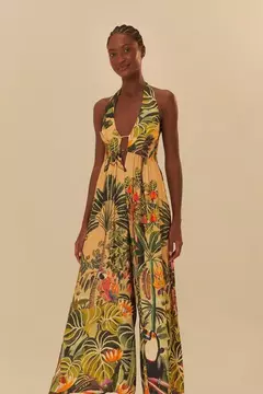 Macacão estampado mata tropical