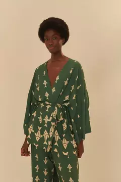 Kimono estampado peixinhos