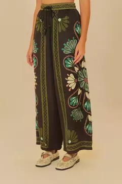 Calça pantalona estampada miranda - comprar online