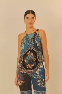 Regata pontas estampada dália