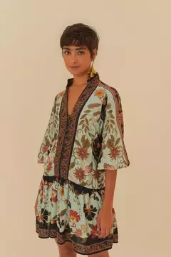 Vestido Curto Estampado Noite Dos Cisnes