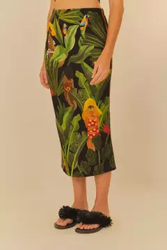 Saia Midi Estampada Beleza Tropical - comprar online