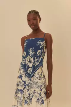 Regata estampada brilho tropical lenço