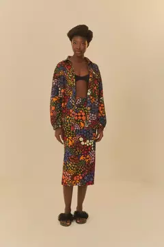 Saia Reta Estampada Jardim De Morango - comprar online