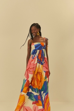 vestido longo estampado luiza