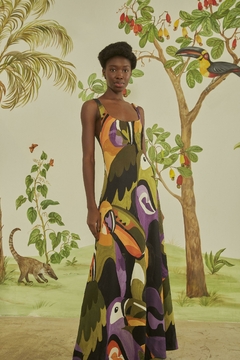 vestido languido estampado voo doce