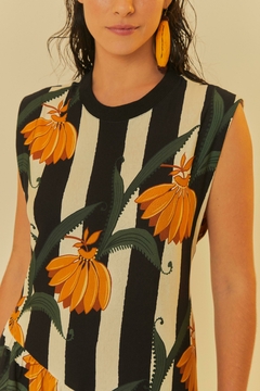 vestido marias estampado listra de banana - comprar online