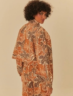 Jaqueta sarja estampada olhar da floresta - comprar online