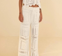 Calça Cropped Tricot Off White FARM - comprar online