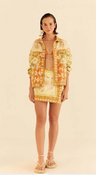 Jaqueta Sarja Floral