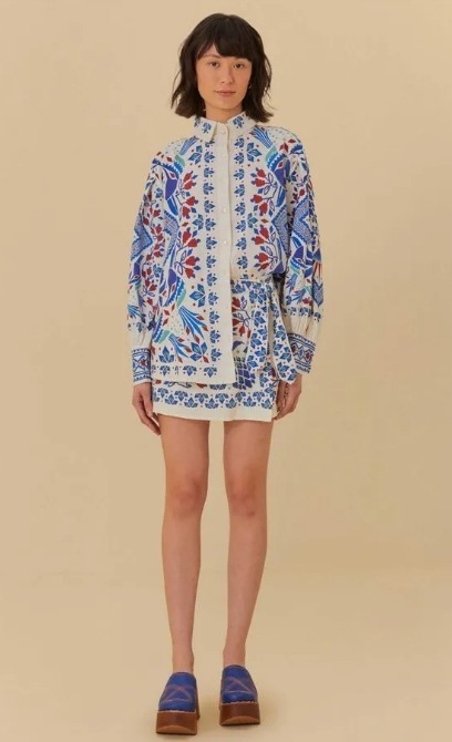 Camisa lenço estampada magia tropical