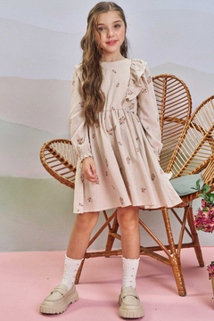 VESTIDO EM LINHO FLORES BORDADAS - comprar online