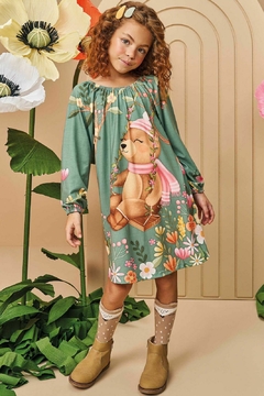 VESTIDO URSO VERDE