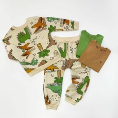 CONJUNTO MOLETOM DINOS BEGE