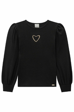 BLUSA CANELADA PRETA