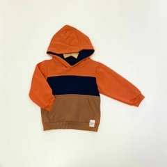 MOLETOM C/ CAPUZ LARANJA/MARROM