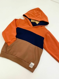 MOLETOM C/ CAPUZ LARANJA/MARROM - comprar online
