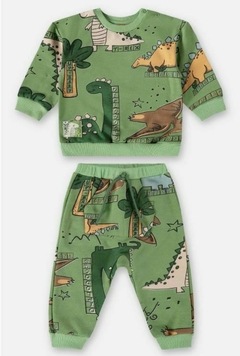CONJUNTO MOLETOM BABY DINOS VERDE - Tanto Amor