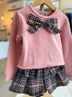 CONJUNTO BLUSÃO LAÇO SHORT XADREZ na internet