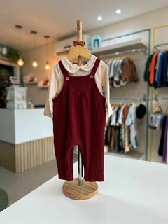 JARDINEIRA COTELÊ FLEECE BORDÔ