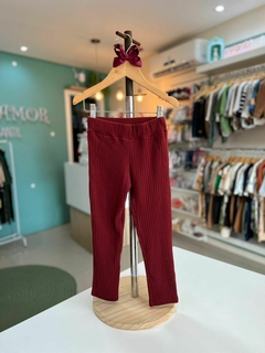 LEGGING EM COTELÊ FLEECE BORDÔ