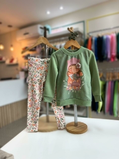 CONJUNTO VERDE MENINA FLORES - comprar online