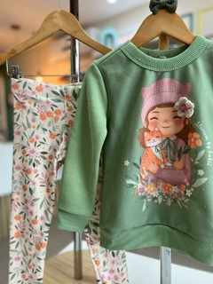 CONJUNTO VERDE MENINA FLORES - Tanto Amor