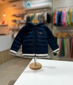 JAQUETA NYLON FORRADA MALHA MARINHO