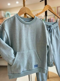 CONJUNTO MOLETOM C/ LINHO AZUL BEBÊ - comprar online