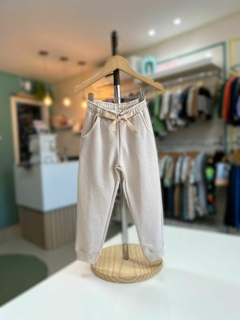 CALÇA MOLETOM C/LINHO CRU